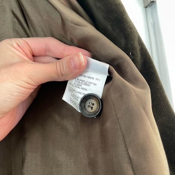 Coolest OuiSet Vintage Olive Green Velvet Blazer - 14 - Picture 7 of 8